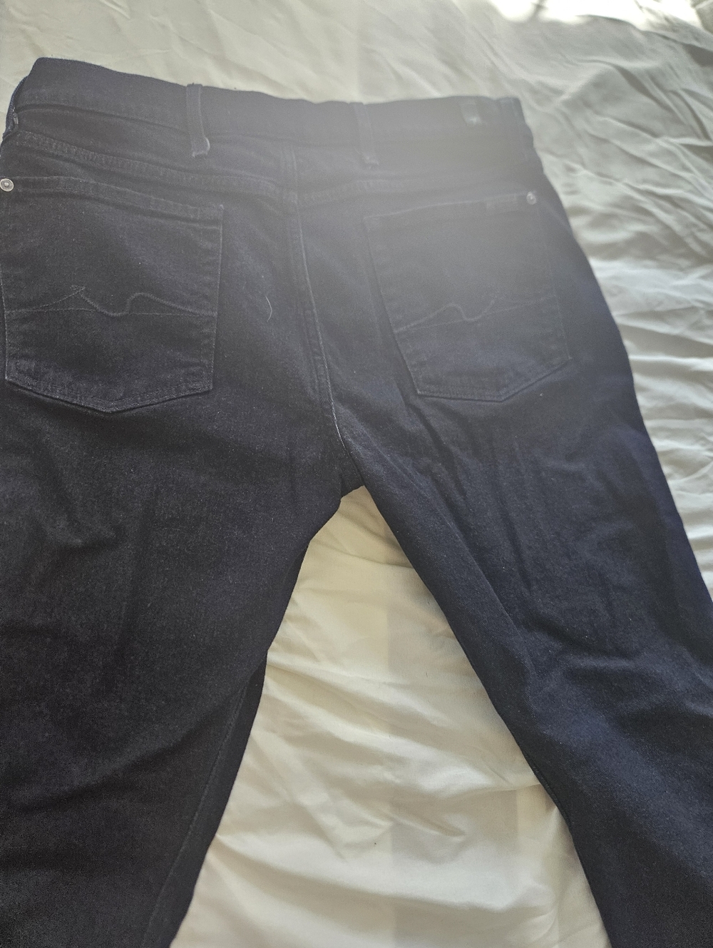 7 For All Mankind Men's Straight Black Jeans